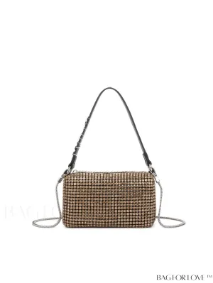 BagForLove - Stylish Square Bag with Rhinestone Detail for a Glamorous Look