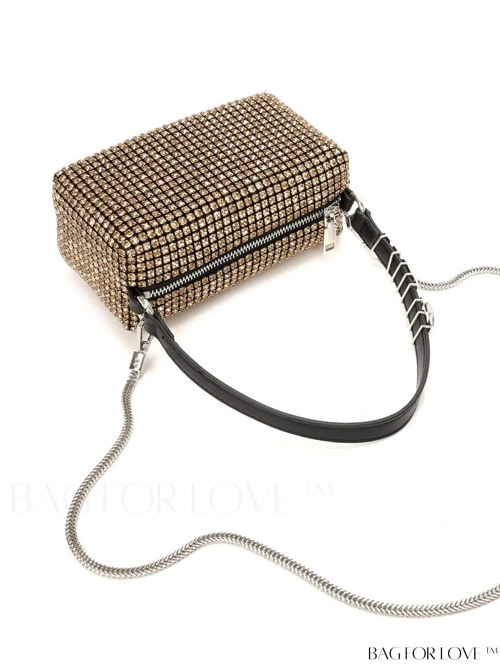 BagForLove - Stylish Square Bag with Rhinestone Detail for a Glamorous Look