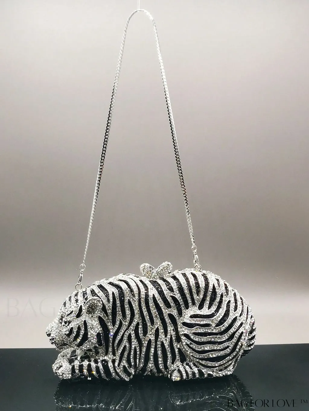 BagForLove - Tiger Design Rhinestone Bag: Stylish Glam for Weddings, Proms & Parties