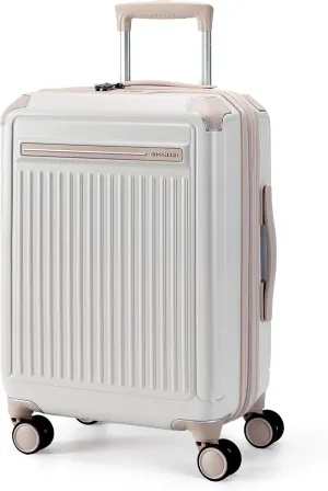 BAGSMART 20 inch Carry on Luggage with Spinner Wheel, Lightweight Carry on Suitcase TSA Lock, Hard Shell Carry on Luggage 22 x14 x 9 Airline Approved Travel Suitcase, Beige