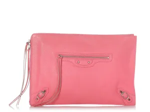 Balenciaga Large Pink Classic Zip Pouch