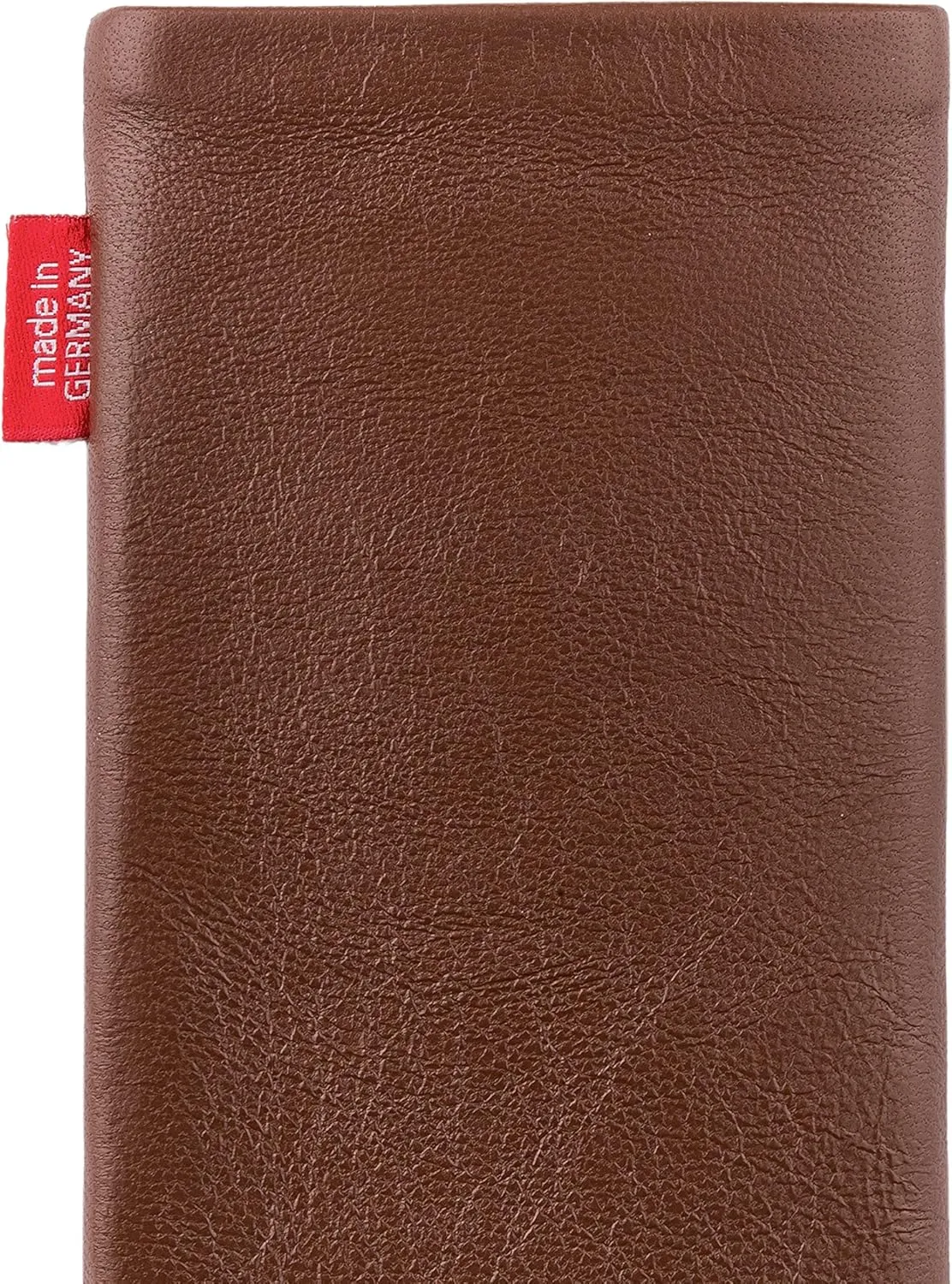 Beat Brown Custom Tailored Sleeve for Mobistel Cynus E4. Fine Nappa Leather Pouch with Integrated Microfibre Lining for Display Cleaning