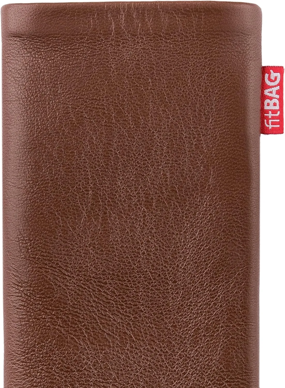 Beat Brown Custom Tailored Sleeve for Mobistel Cynus E4. Fine Nappa Leather Pouch with Integrated Microfibre Lining for Display Cleaning