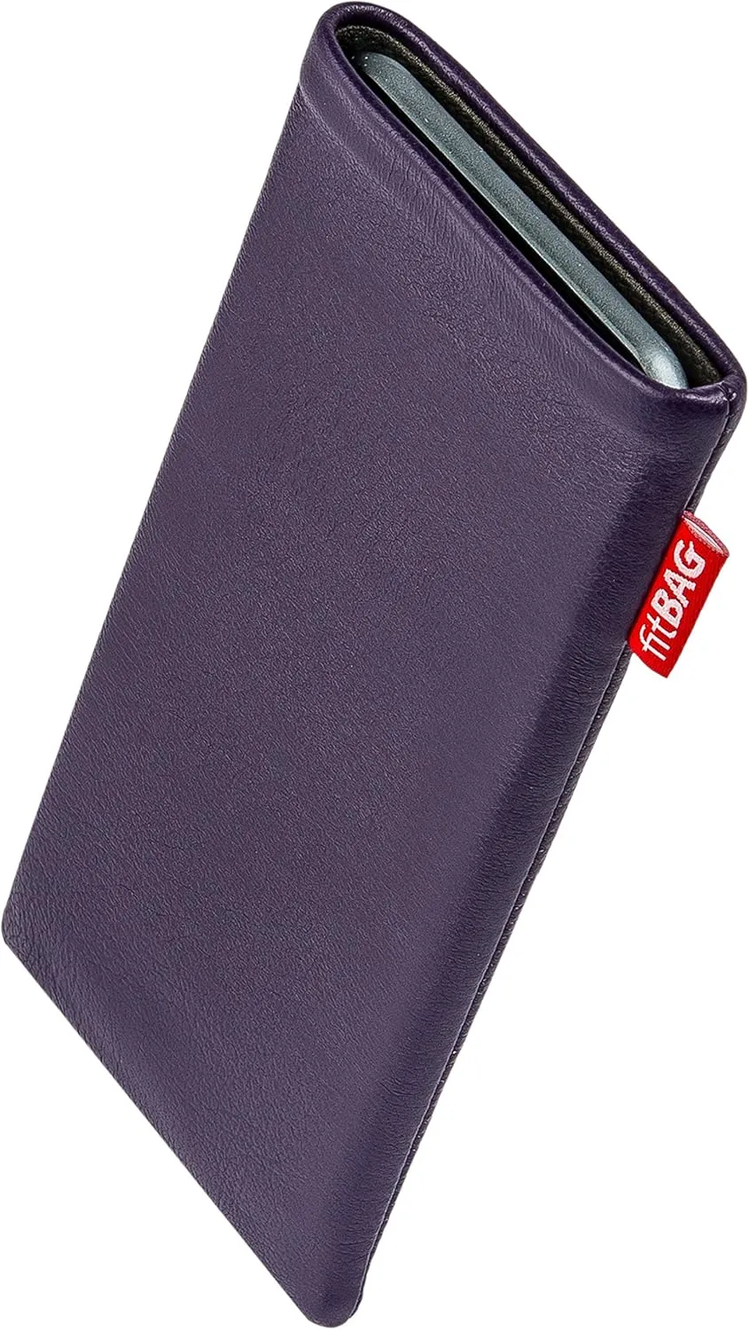 Beat Lilac Custom Tailored Sleeve for Mobistel Cynus T7. Fine Nappa Leather Pouch with Integrated Microfibre Lining for Display Cleaning