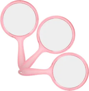 Beaupretty Portable Makeup Mirror with Magnification Dual Sided Lightweight Plastic Handle for Home Travel Salon