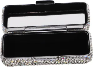 Beaupretty Portable Rhinestone Lipstick Case with Mirror Elegant Makeup Organizer for Purse Compact Storage for Lip Gloss Travel Friendly Design Keeps Your Collection Neat and Accessible