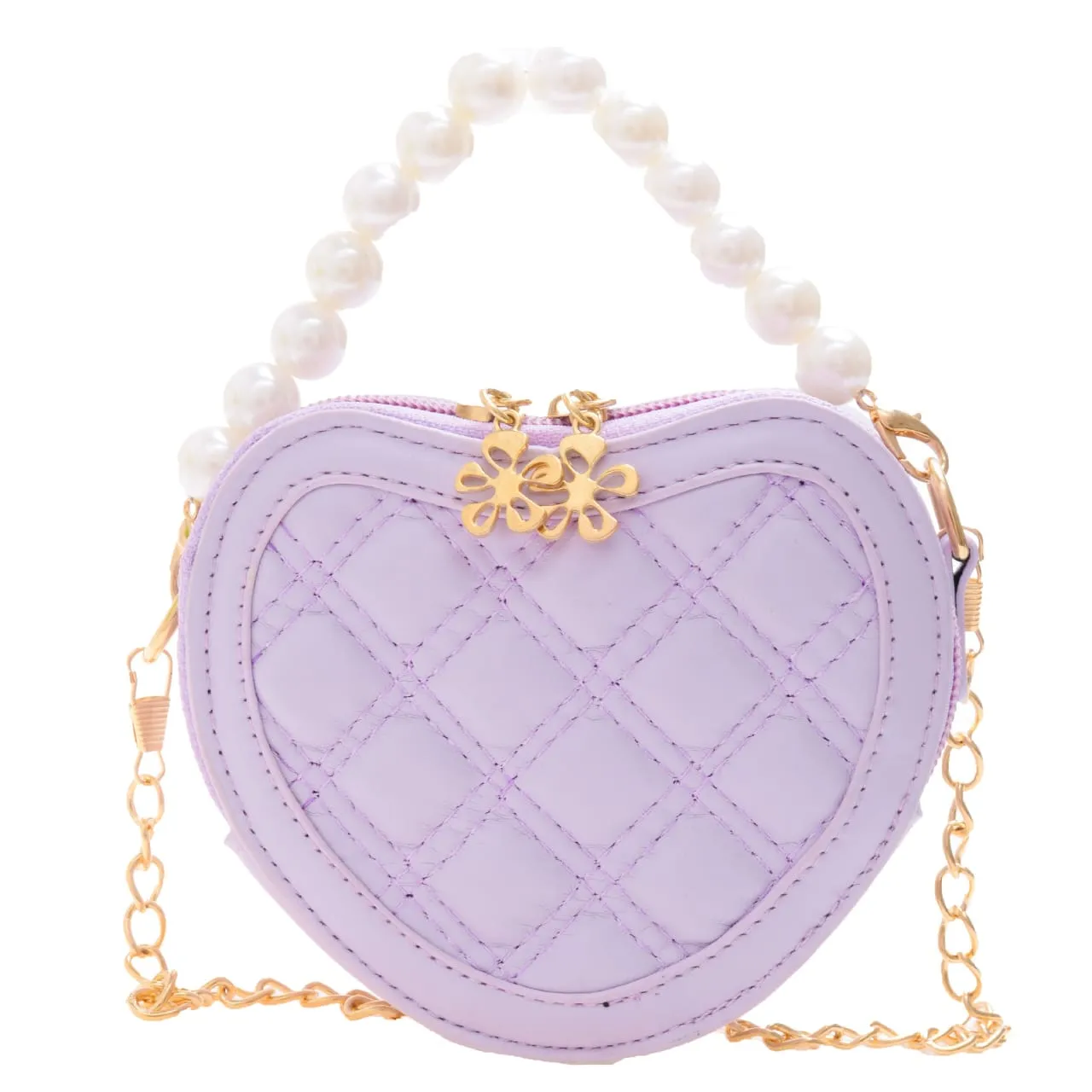 Belle Heart-Shaped Crossbody Girls' Mini Bag.
