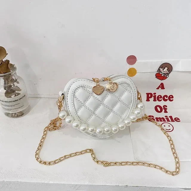 Belle Heart-Shaped Crossbody Girls' Mini Bag.