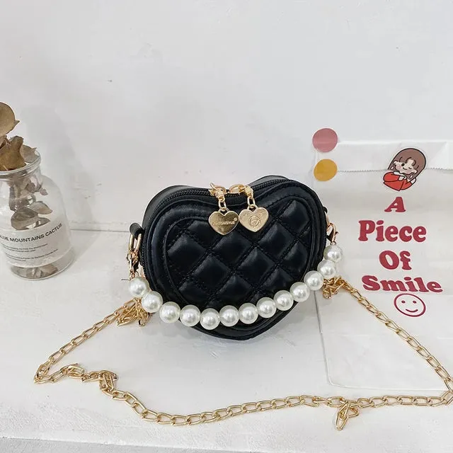 Belle Heart-Shaped Crossbody Girls' Mini Bag.