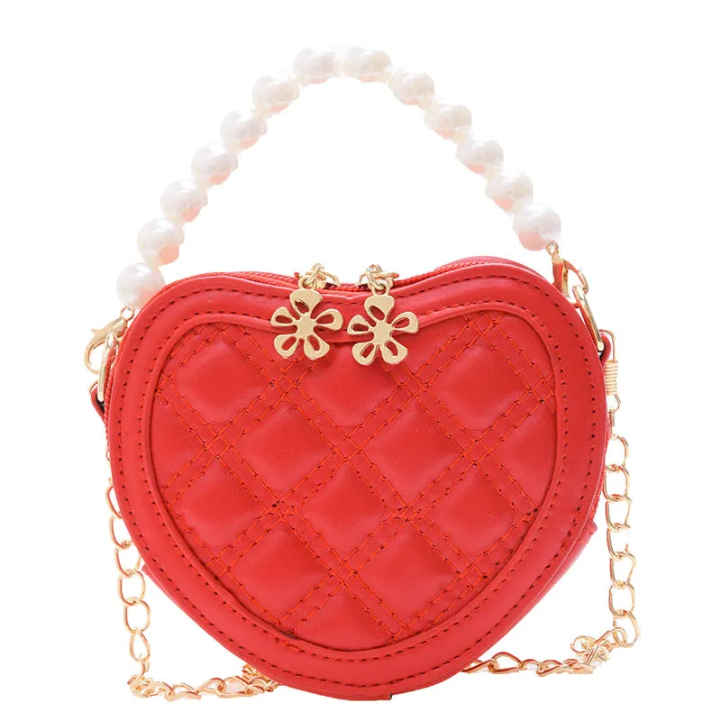 Belle Heart-Shaped Crossbody Girls' Mini Bag.