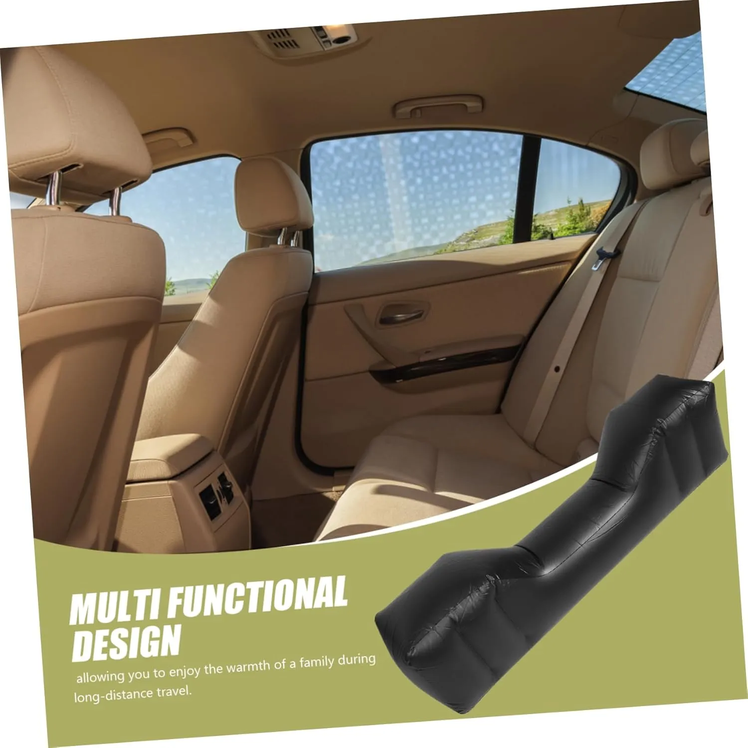 BESPORTBLE Inflatable Car Bed Accessory Dog Seat for Back Seat Cozy Sleeping Pad Footrest Material Portable Travel for Suvs and Road Trips
