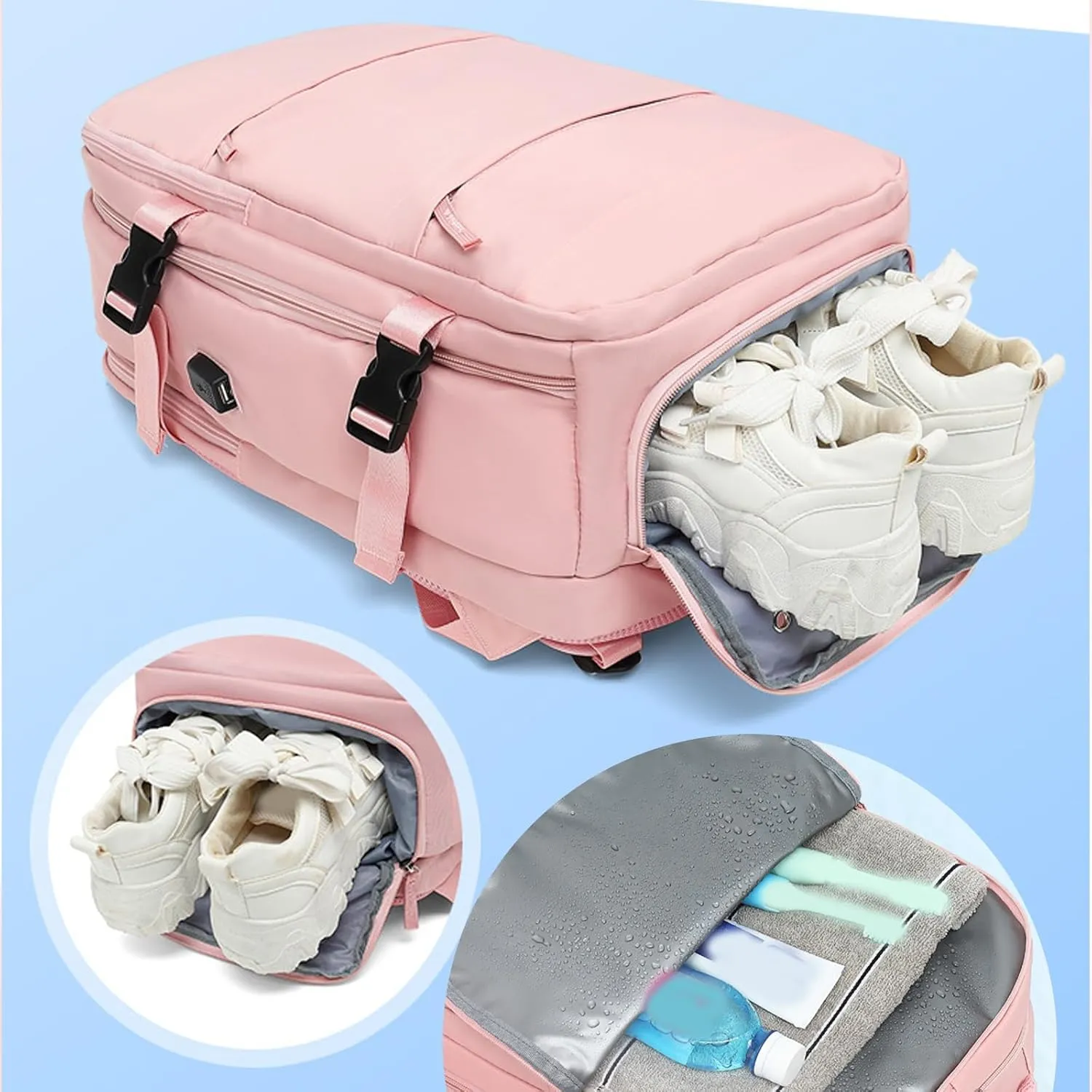 Birdesc Backpack, Levette Bag Travel, Levettevac Backpack, Large Capacity Bag With Separate Compartment (Beige)