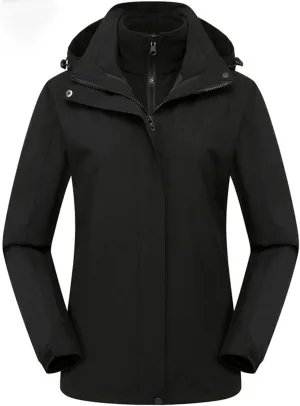 Black All Weather Jacket Women Fashion Lightweight Rain Coat Waterproof Windproof Summer Hiking Outdoor Coats