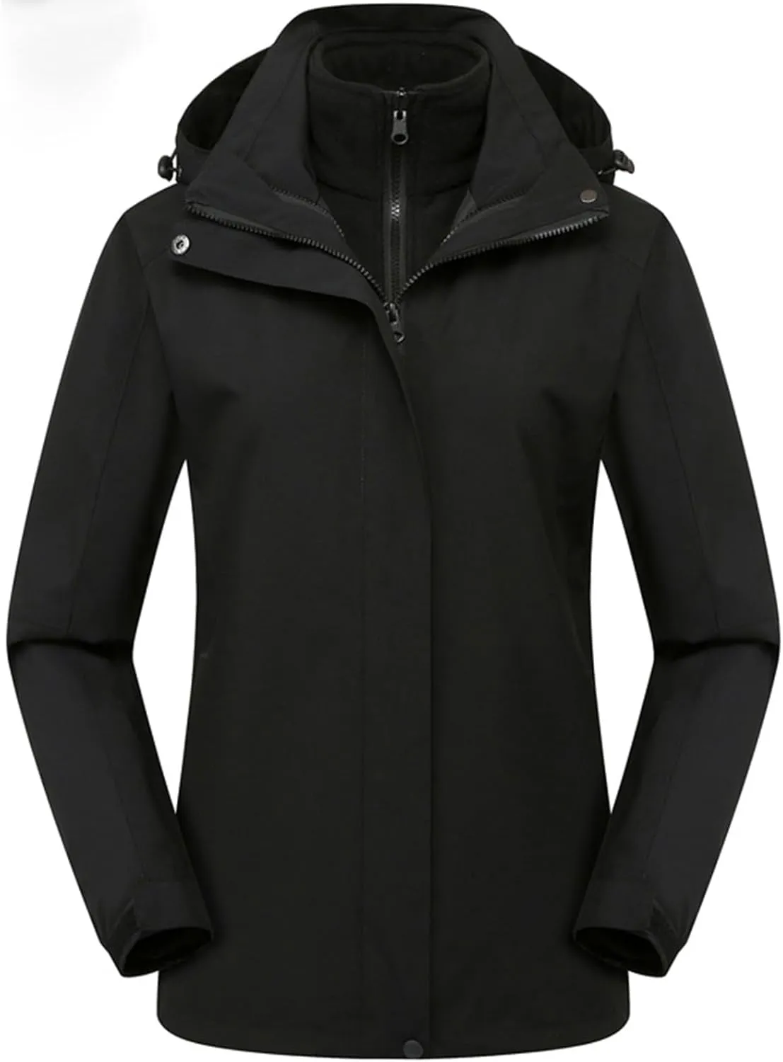 Black All Weather Jacket Women Fashion Lightweight Rain Coat Waterproof Windproof Summer Hiking Outdoor Coats
