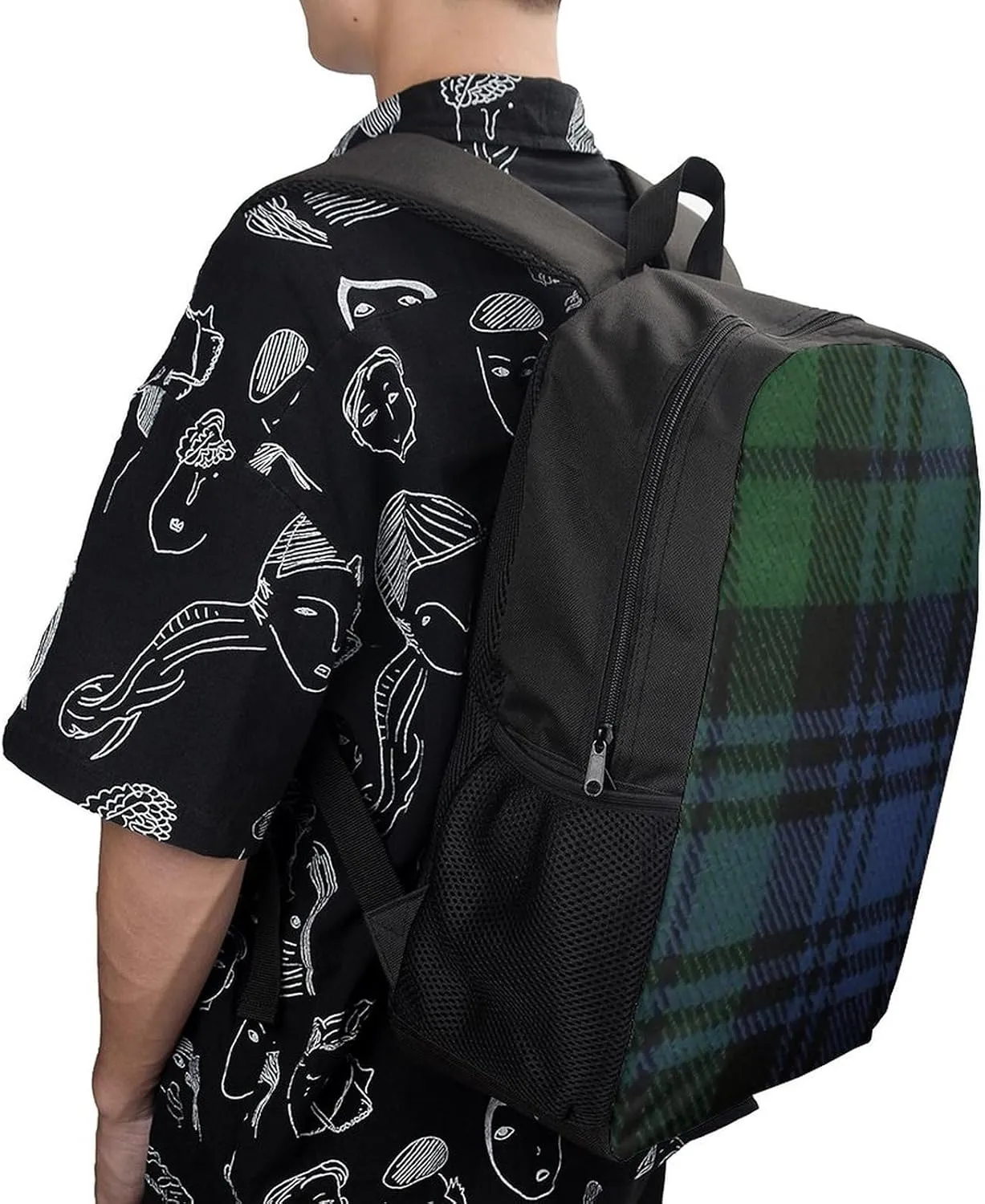 Black Watch Ancient Original Scottish Tartan Pattern Backpack Lightweight Waterproof Backpacks Laptop Backpack for Unisex Casual Travel Daypacks Large Capacity