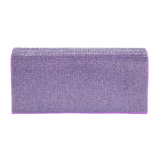Bling Solid Evening Clutch Crossbody Bag by Madeline Love