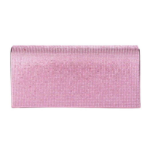 Bling Solid Evening Clutch Crossbody Bag by Madeline Love