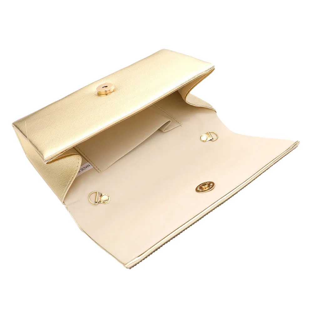 Bling Solid Evening Clutch Crossbody Bag by Madeline Love