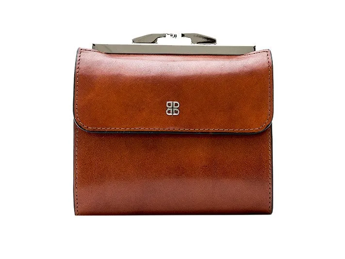 Bosca Womens Old Leather 4" Framed French Purse Wallet