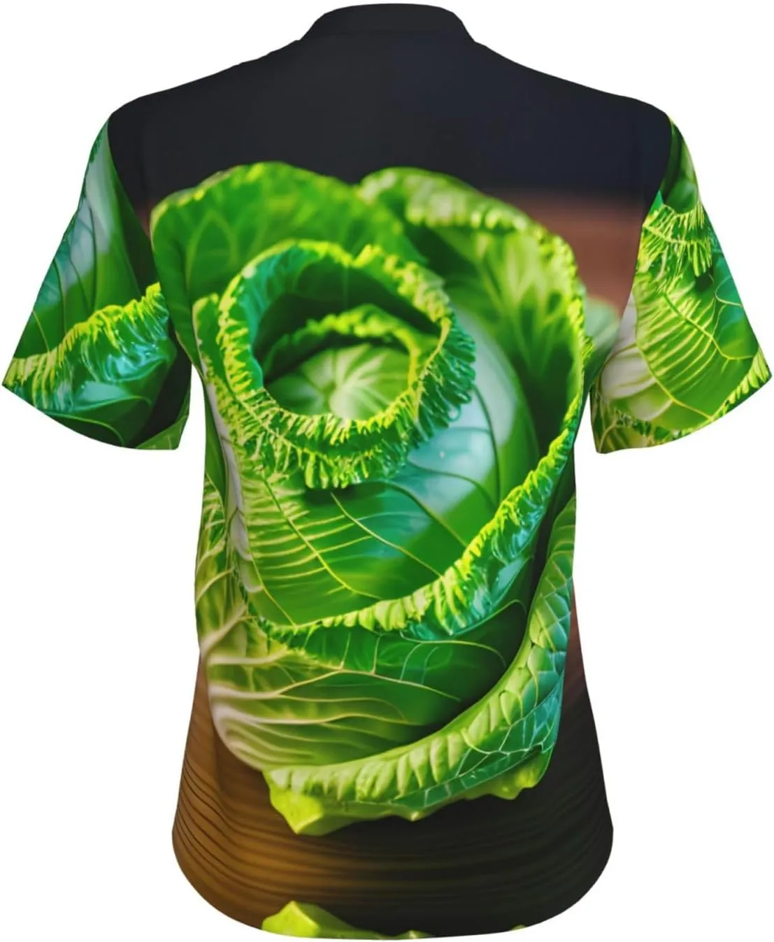Bright Cabbage Print Stylish Women Classic V Neck T Shirt Soft Short Sleeve Tee for Casual Outings