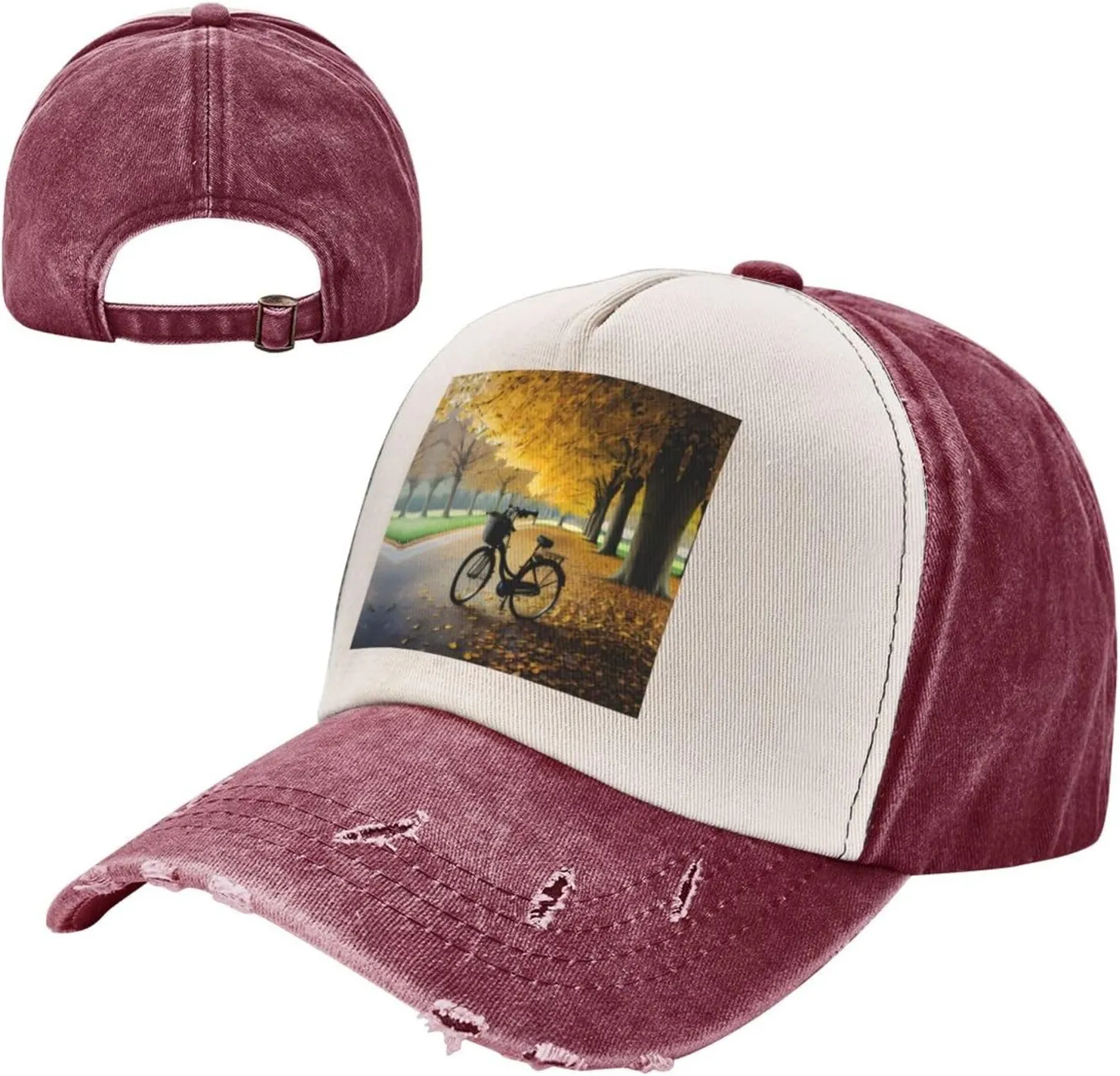 Bright Cabbage Unisex Adjustable and Breathable Sporty Denim Hat,Stylish Baseball Cap for Outdoor Activities