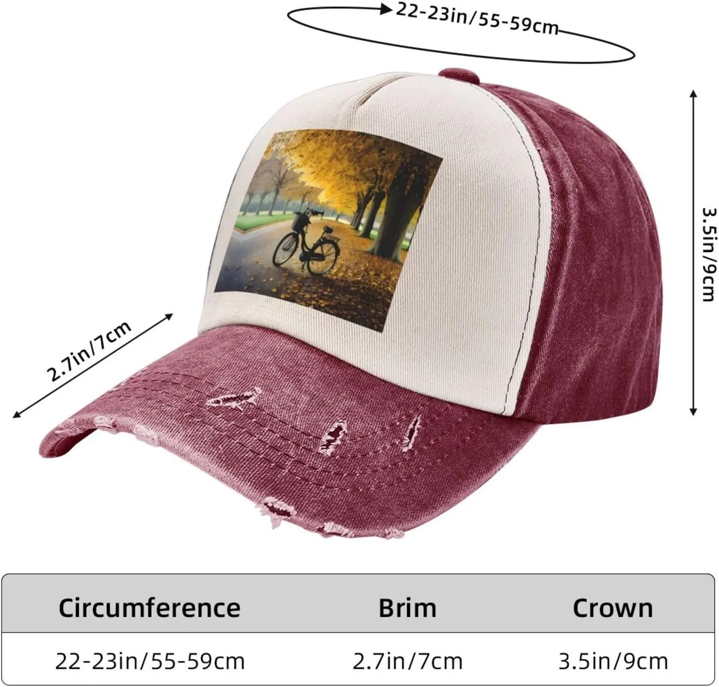 Bright Cabbage Unisex Adjustable and Breathable Sporty Denim Hat,Stylish Baseball Cap for Outdoor Activities