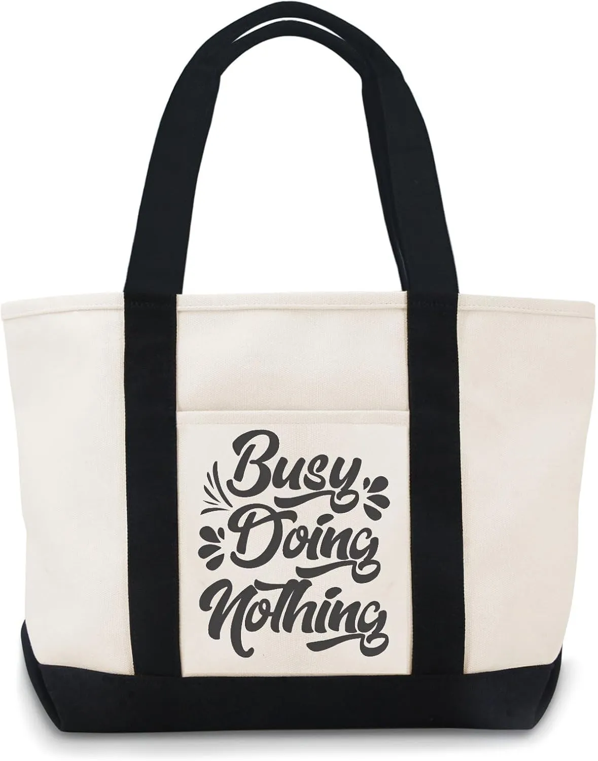 Busy Doing Nothing Canvas Tote Bag Large Canvas Bag Lightweight Reusable Grocery Shopping Cloth Bags