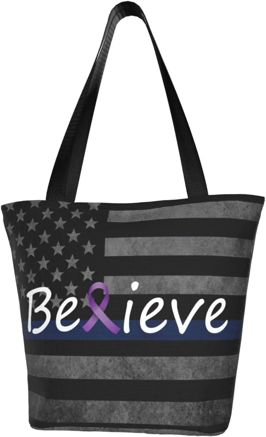 Cancer Believe Pancreatic Cancer Fashion Shoulder Bag Large Capacity For Man Or Woman