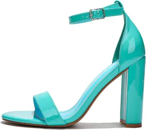 Cape Robbin Athens Open Toe Buckle Closure Block Heels (Athens)