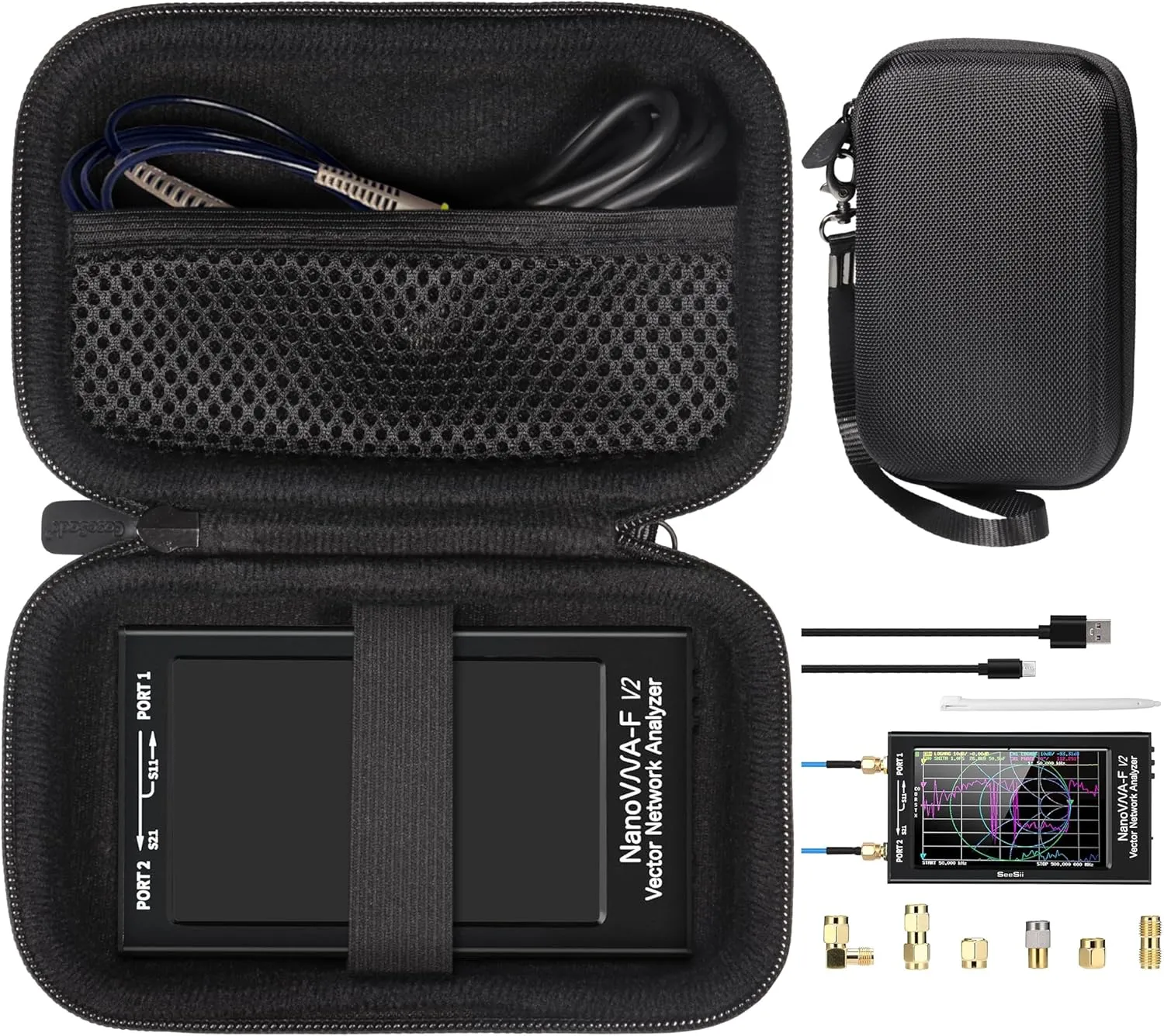 CaseSack Case compatible with Seesii NanoVNA-F V2 Vector Network Analyzer