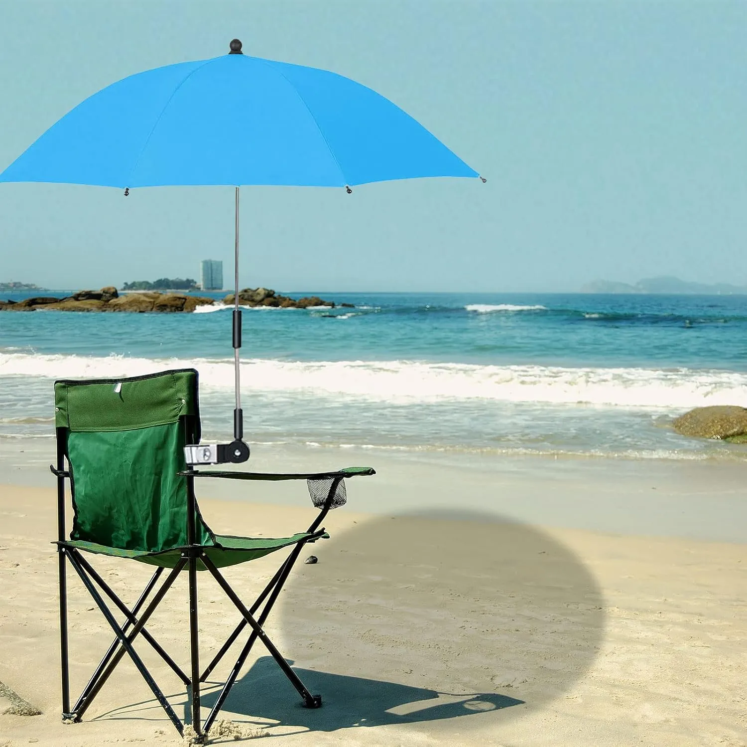 Chair Umbrella with Clamp, Flexible Outdoor Sun Protection Umbrella Portable Umbrella for Chair Beach Chairs Strollers Wheelchairs Patio Chairs Golf Carts 31.5 Inch