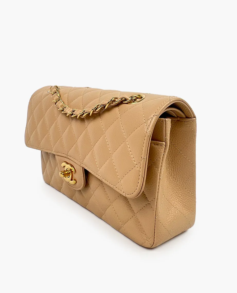 Chanel Timeless Small Beige Caviar GHW