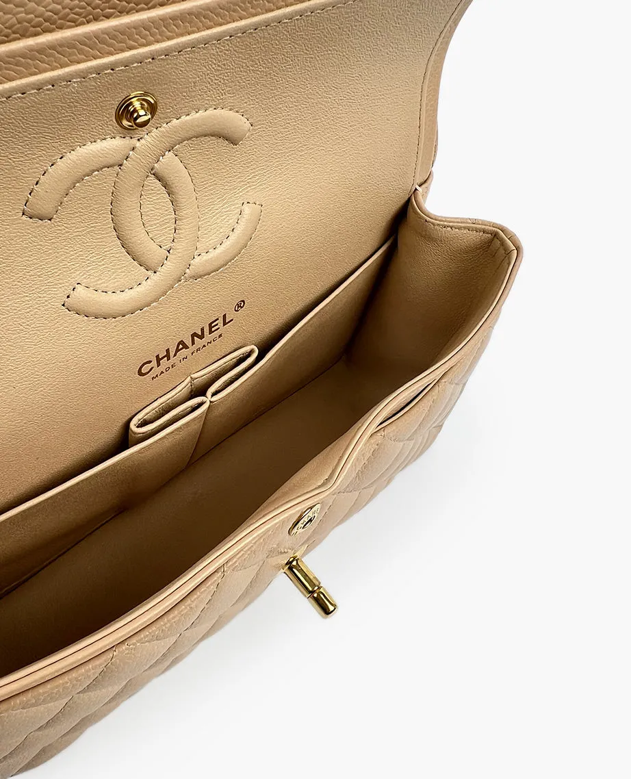 Chanel Timeless Small Beige Caviar GHW