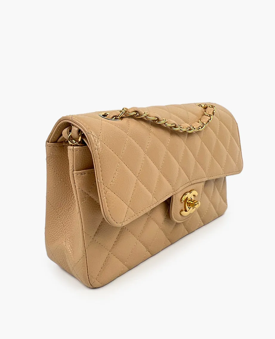 Chanel Timeless Small Beige Caviar GHW