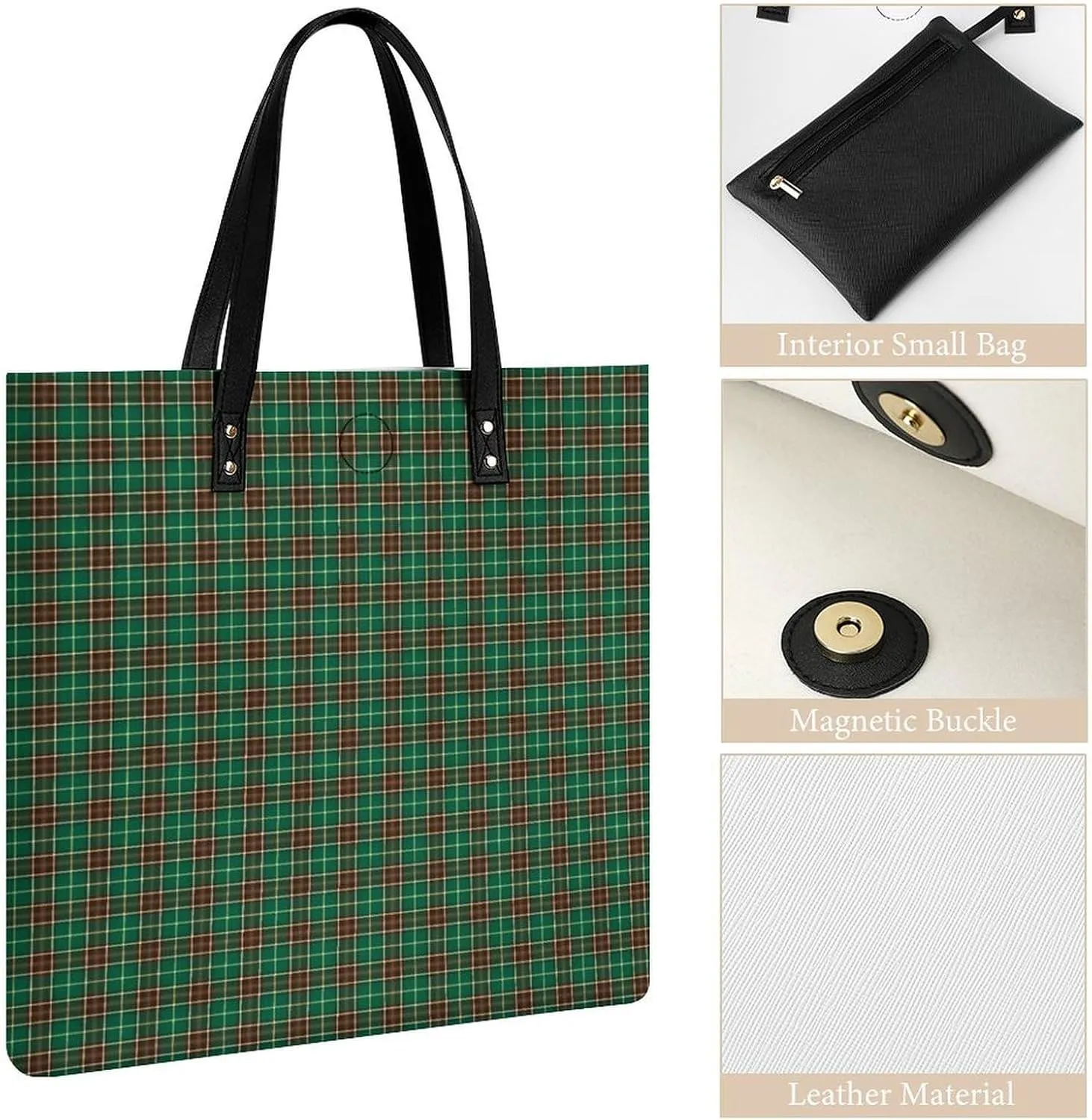 Checkered Black And White Fashionable All Printed Leather Handbag Unisex