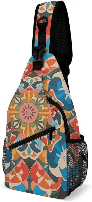 Cherry Blossom Sling Bag Lightweight Crossbody Chest Pack Travel Shoulder Bag with Adjustable Strap