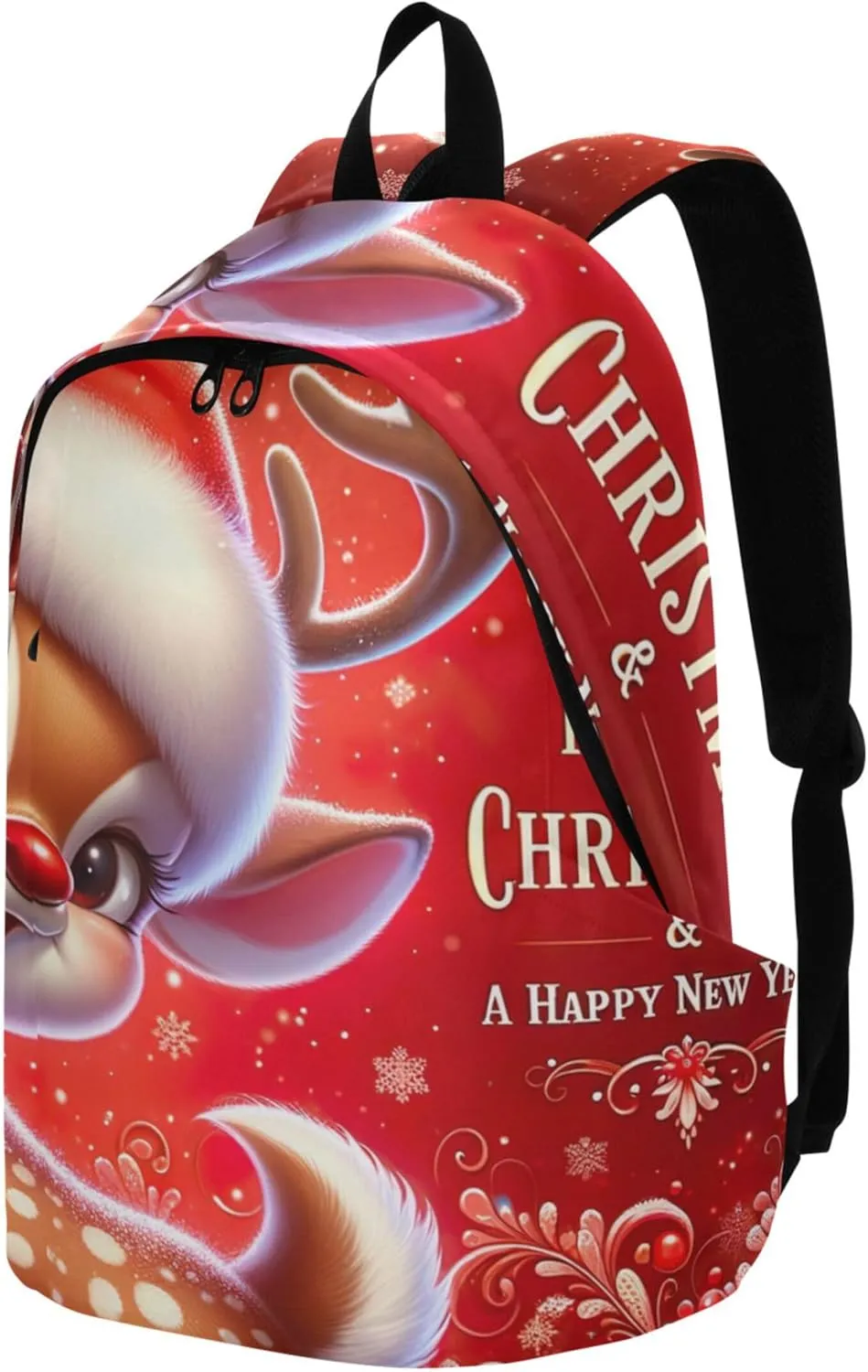 CHIFIGNO Womens Daypack Cute Backpacks Cute Christmas Reindeer Red Lightweight Personal Item Travel Bag