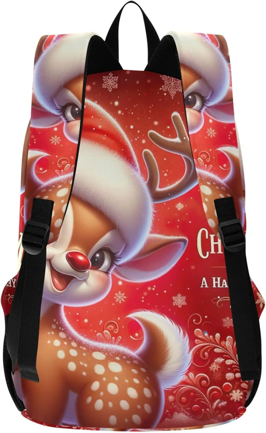 CHIFIGNO Womens Daypack Cute Backpacks Cute Christmas Reindeer Red Lightweight Personal Item Travel Bag