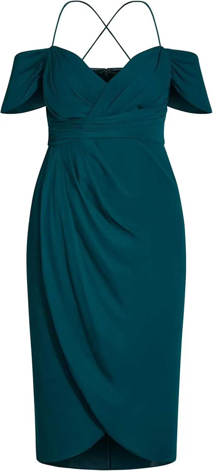 City Chic Women's Plus Size Maxi Dress - Entwine Tulip Drape