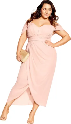 City Chic Women's Plus Size Maxi Dress - Entwine Tulip Drape