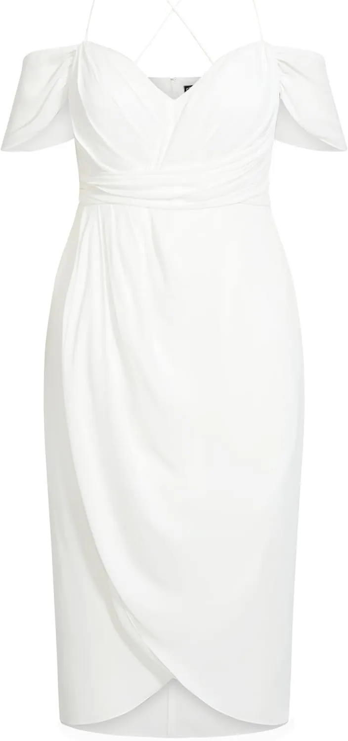 City Chic Women's Plus Size Maxi Dress - Entwine Tulip Drape
