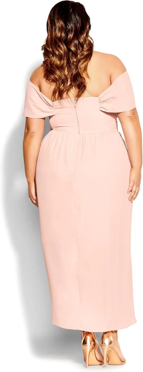 City Chic Women's Plus Size Maxi Dress - Entwine Tulip Drape