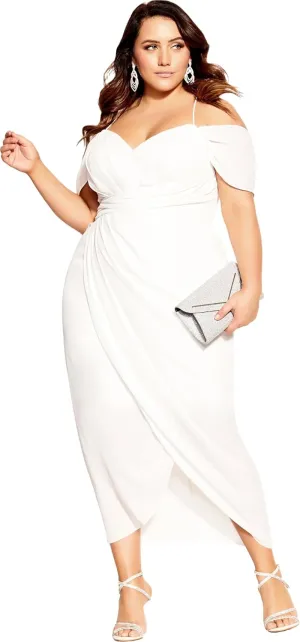 City Chic Women's Plus Size Maxi Dress - Entwine Tulip Drape
