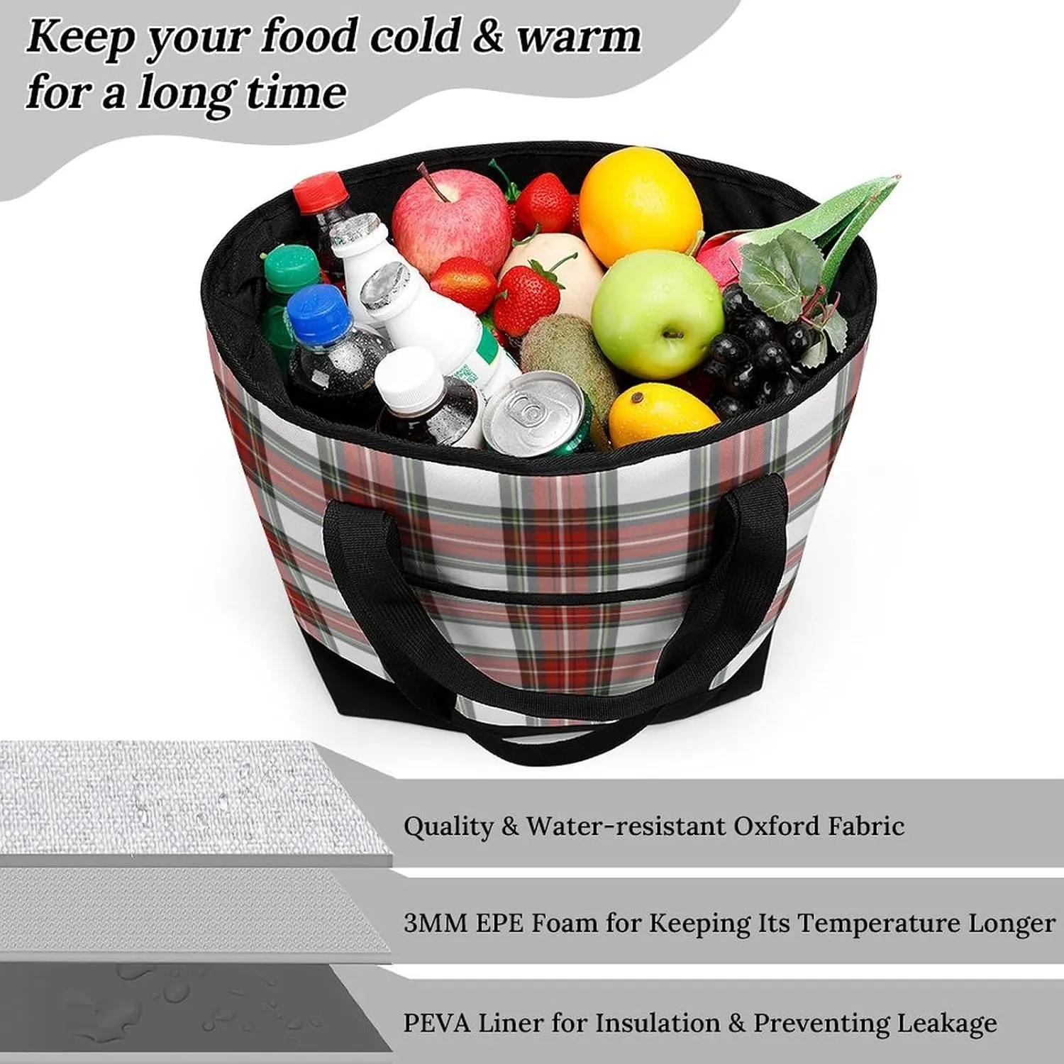 Clan Ferguson Tartan Fashionable Large Capacity Insulated Shopping Bag