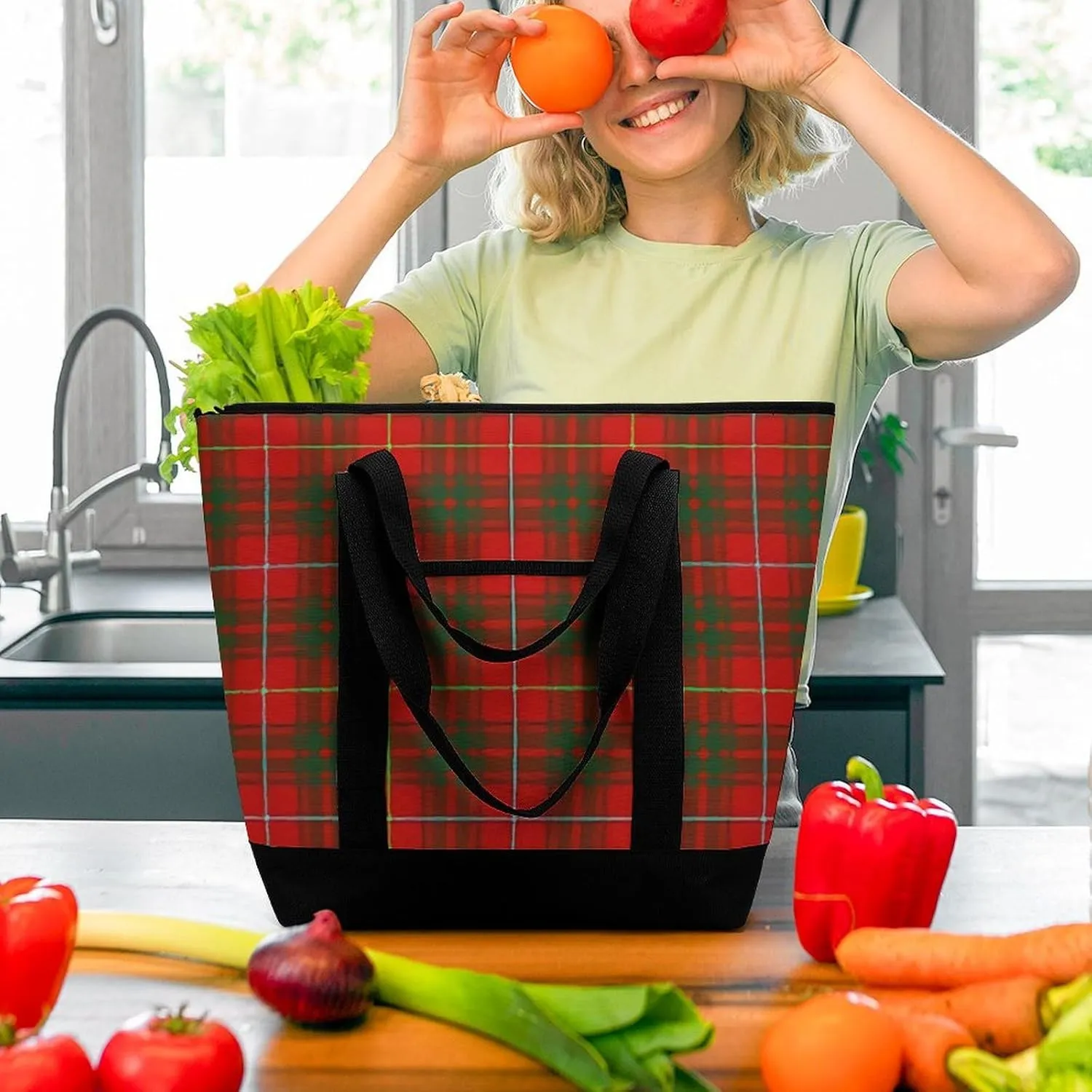 Clan Ferguson Tartan Fashionable Large Capacity Insulated Shopping Bag