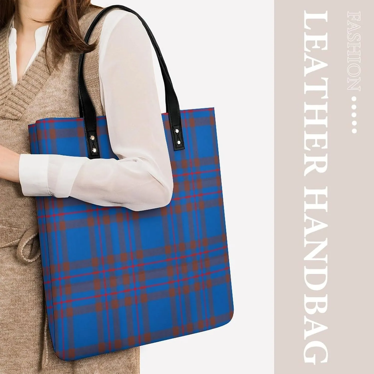 Clan MacArthur Arthur Fashionable All Printed Leather Handbag Unisex