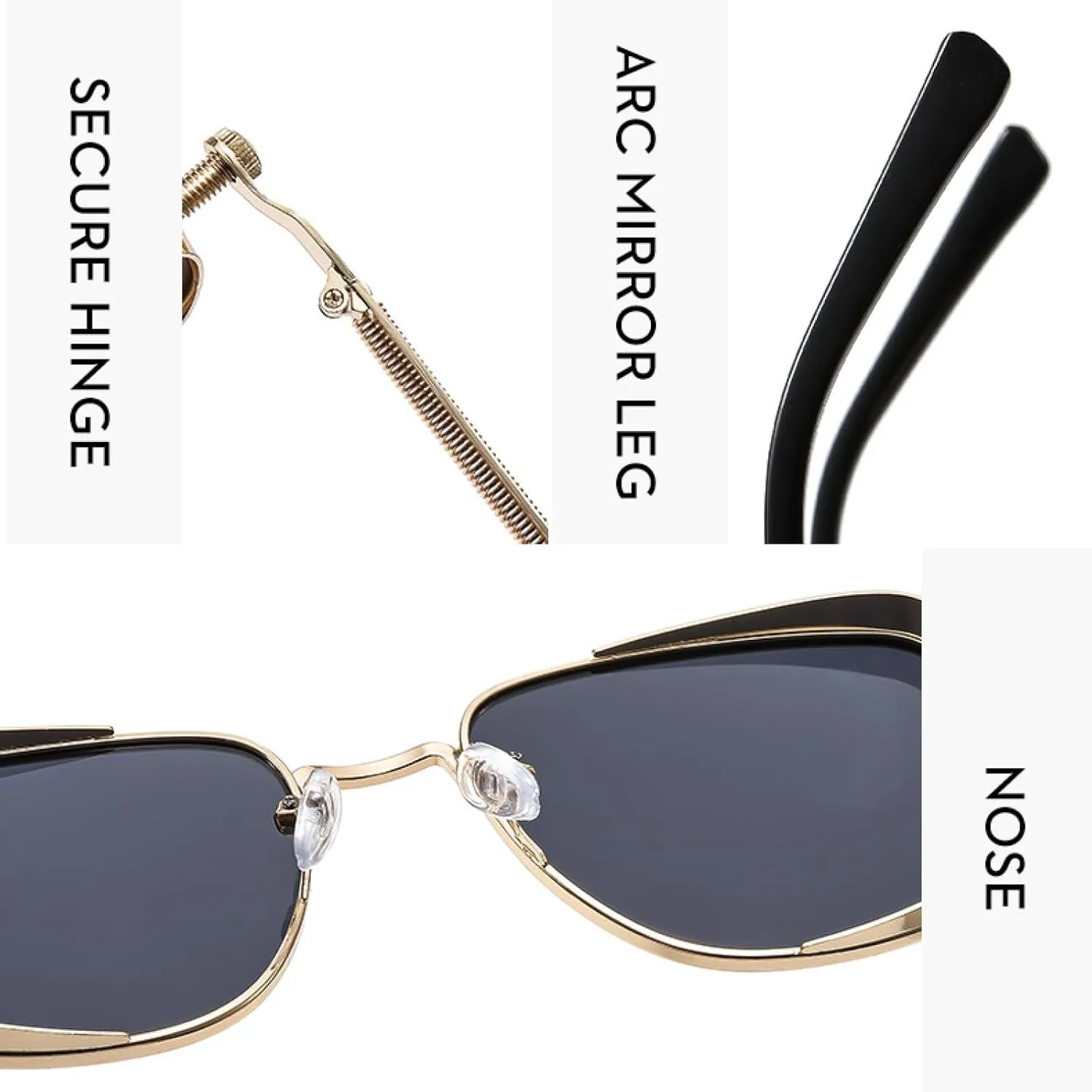 Classic Retro Metal Frame Punk Sunglasses Men Fashion Trend with Be All Match Sunglasses Uv400