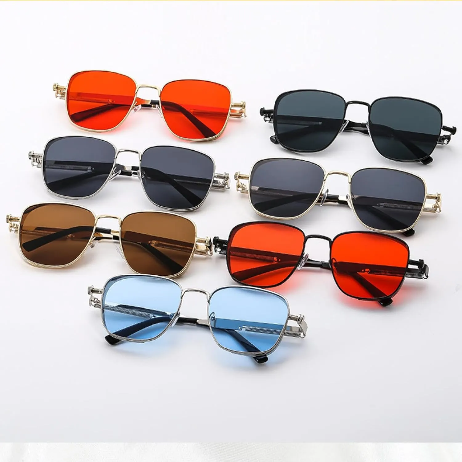 Classic Retro Metal Frame Punk Sunglasses Men Fashion Trend with Be All Match Sunglasses Uv400