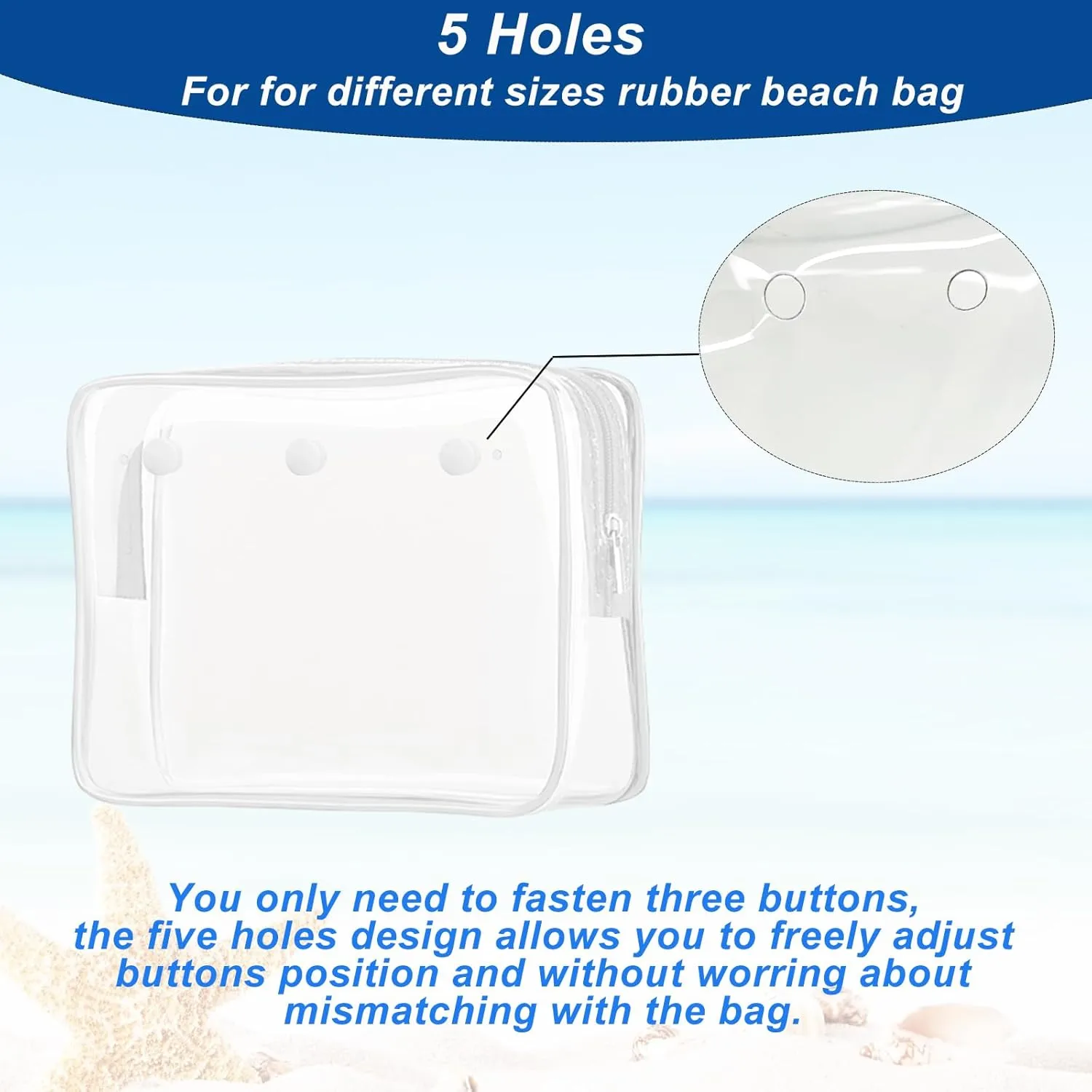 Clear Insert Bag Accessories for Beach Tote Bag, Clear Travel Storage Inner Pouch for Cosmetic, Toiletry & Makeup Brush Organizer Divider
