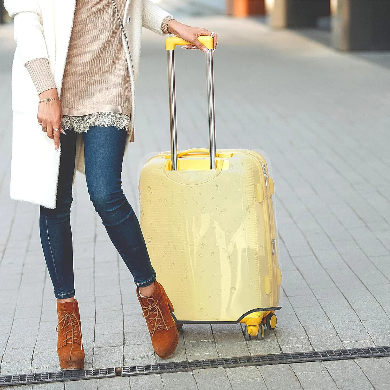Clear Luggage Cover for 30 inch Suitcase Tsa Approved Thicken PVC Plastic Suitcase Protector Cover for Baggage Travel Waterproof.